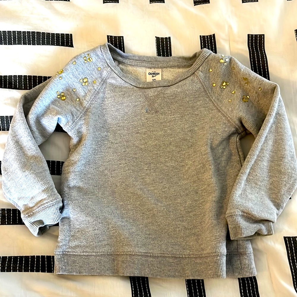 Grey gem sweatshirt 3t